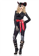 Witch, costume dress, long sleeves, tatters, cowl neck